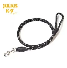 Julius-K9 zsinórpóráz - 2 m, fekete-fluoreszkáló